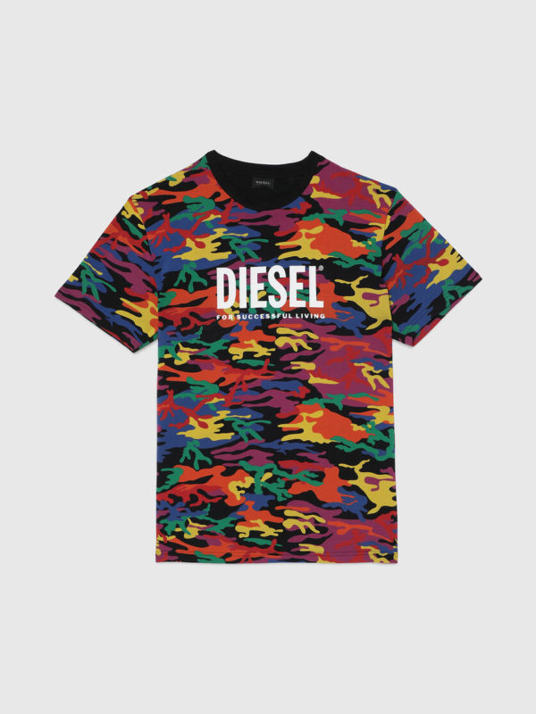 DIESEL T-shirt Pride à camouflage arc-en-ciel