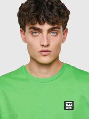 DIESEL T-shirt avec empiècement Logo D Vert