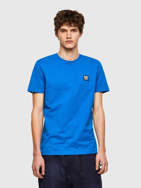 DIESEL T-shirt avec empiècement Logo D Bleu