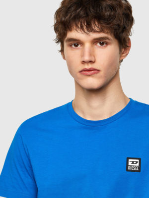 DIESEL T-shirt avec empiècement Logo D Bleu