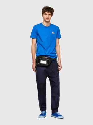 DIESEL T-shirt avec empiècement Logo D Bleu