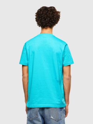 DIESEL T-shirt avec empiècement Logo D Bleu Cyan