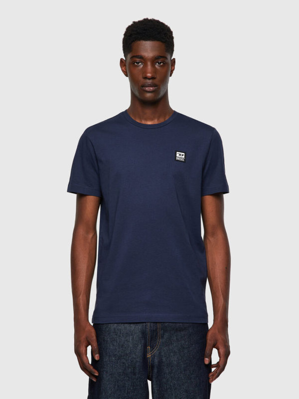 DIESEL T-shirt avec empiècement Logo D Bleu Marine