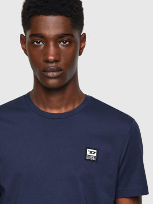 DIESEL T-shirt avec empiècement Logo D Bleu Marine