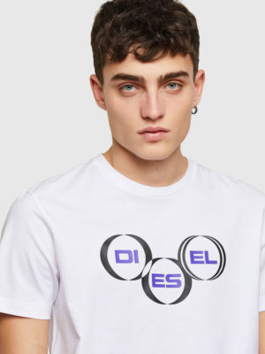 DIESEL T-shirt avec logo imprimé Blanc