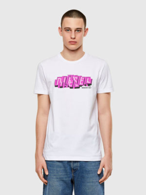 DIESEL T-shirt avec logo imprimé non aligné 1