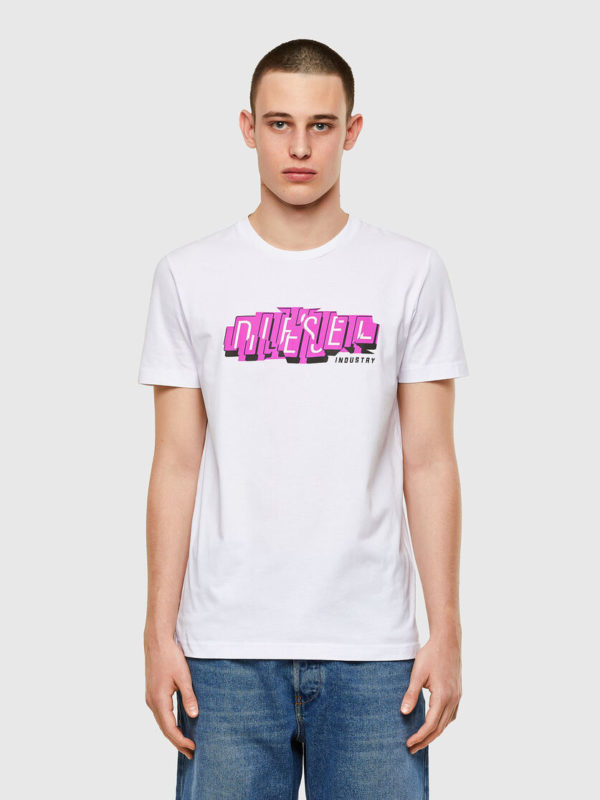 DIESEL T-shirt avec logo imprimé non aligné 1