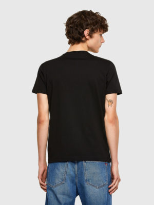DIESEL T-shirt avec logo imprimé non aligné Noir