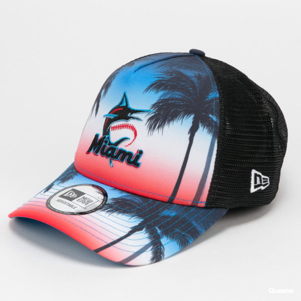 NEW ERA Casquette Trucker Summer City Black A-FRAME des MIAMI MARLINS