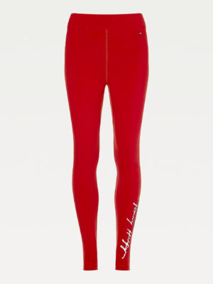 TOMMY HILFIGER Legging à Logo signature Rouge