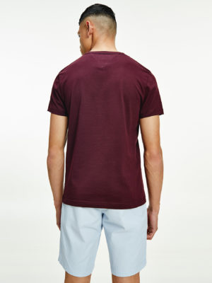 TOMMY HILFIGER T-Shirt en coton BIO à Logo Bordeaux