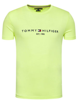 TOMMY HILFIGER T-Shirt en coton BIO à Logo Vert Pistache