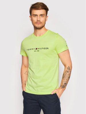 TOMMY HILFIGER T-Shirt en coton BIO à Logo Vert Pistache