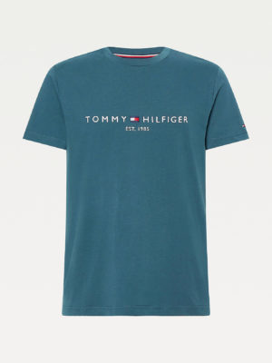 TOMMY HILFIGER T-Shirt en coton BIO à Logo Bleu Audacieux