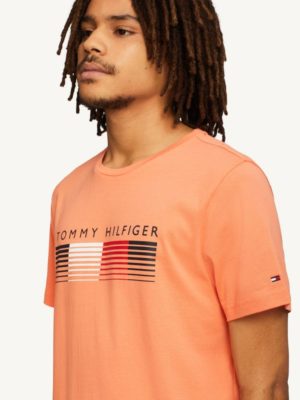 TOMMY HILFIGER T-Shirt en coton bio à logo dégradé Orange