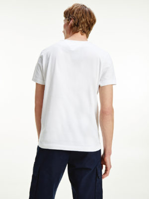TOMMY HILFIGER T-Shirt en coton bio à logo dégradé Blanc