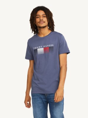 TOMMY HILFIGER T-Shirt en coton bio à logo dégradé Bleu Indigo