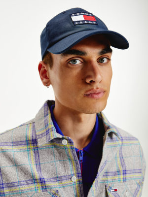 TOMMY JEANS Casquette en coton bio à badge Bleu Marine
