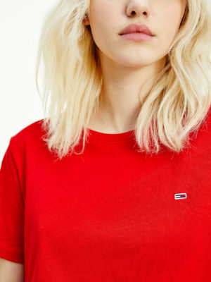 TOMMY JEANS T-Shirt en Jersey ultra doux Rouge