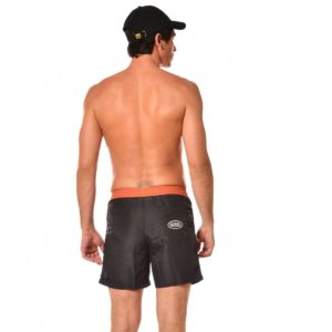 VON DUTCH Boardshort Bicolore Avec Bandes Latérales Noir/Orange