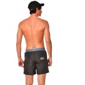 VON DUTCH Boardshort Bicolore Avec Bandes Latérales Noir/Bleu