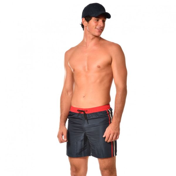 VON DUTCH Boardshort Bicolore Avec Bandes Latérales Bleu Marine