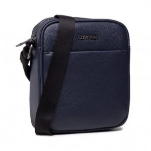 CALVIN KLEIN Sacoche bandoulière nylon recyclé piqué Bleue Marine