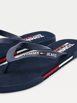 TOMMY JEANS Tongs à logo en relief Bleu Marine