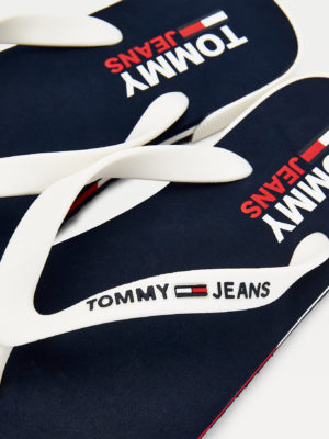 TOMMY JEANS Tongs à logo en relief Blanche