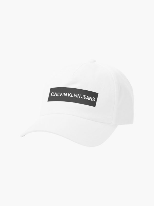 CALVIN KLEIN Casquette en sergé de coton avec logo Blanche