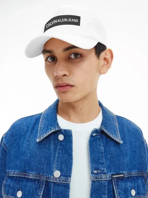 CALVIN KLEIN Casquette en sergé de coton avec logo Blanche
