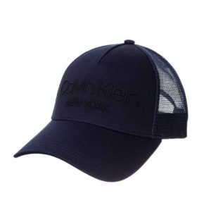 CALVIN KLEIN Casquette en sergé de coton avec logo CK Bleue Marine