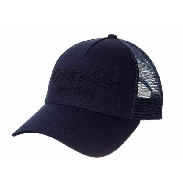 CALVIN KLEIN Casquette en sergé de coton avec logo CK Bleue Marine