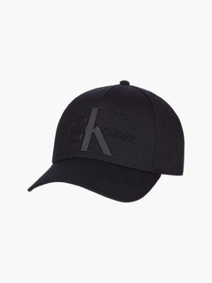 CALVIN KLEIN Casquette en sergé de coton avec grand logo CK Noire