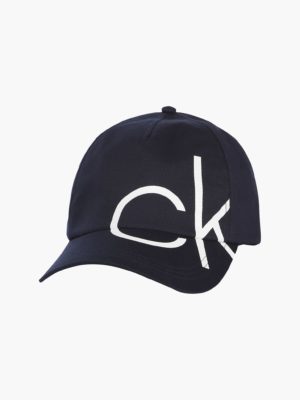 CALVIN KLEIN Casquette en sergé de coton avec logo blanc CK - Bleue Marine