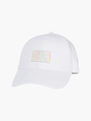 CALVIN KLEIN Casquette en sergé de coton irisé avec logo Blanche