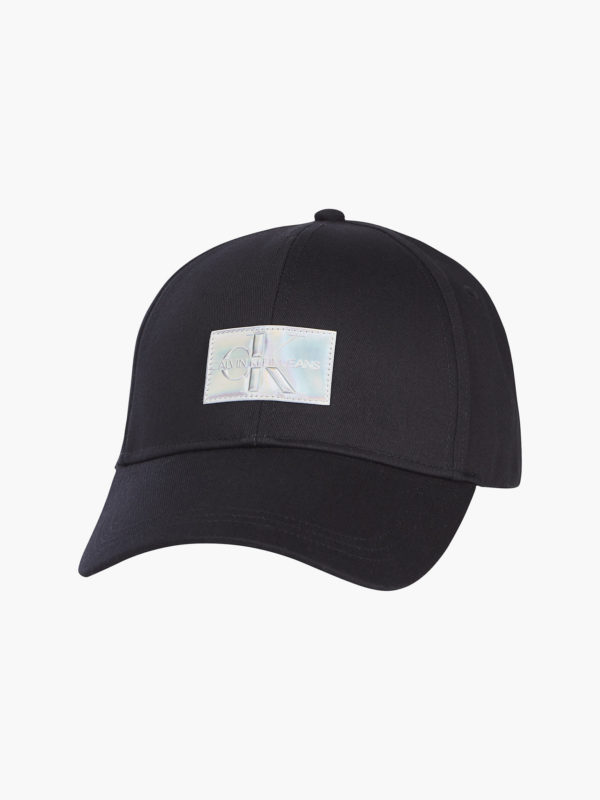CALVIN KLEIN Casquette en sergé de coton irisé avec logo Noire