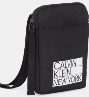 CALVIN KLEIN Sacoche Flatpack S signature nylon Noir