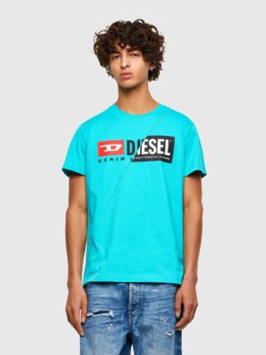DIESEL T-Shirt à double logo Bleu