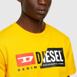 DIESEL T-Shirt à double logo Jaune