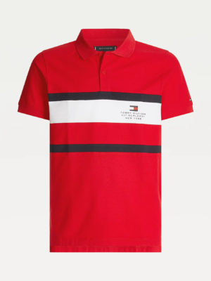 TOMMY HILFIGER Polo ajusté TH Cool Rouge