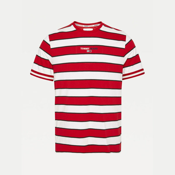 TOMMY JEANS T-Shirt à rayure Rouge et Blanc