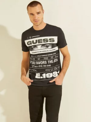 GUESS T-shirt Eco Morse Code Noir