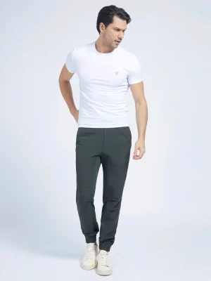 GUESS T-shirt Slim avec petit logo Blanc