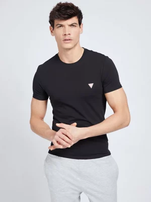 GUESS T-shirt Slim avec petit logo Noir