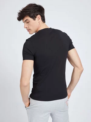 GUESS T-shirt Slim avec petit logo Noir