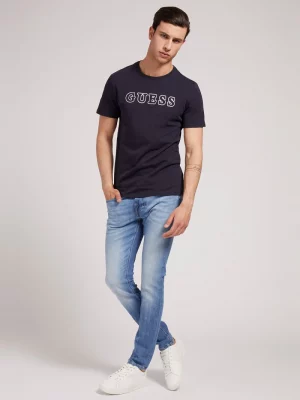 GUESS T-shirt logo frontal Bleu marine