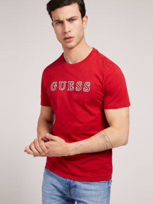 GUESS T-shirt logo frontal Rouge