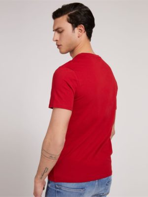 GUESS T-shirt logo frontal Rouge