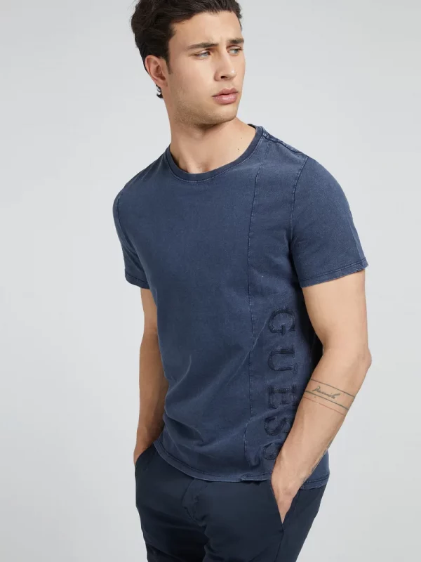 GUESS T-shirt logo lateral Bleu